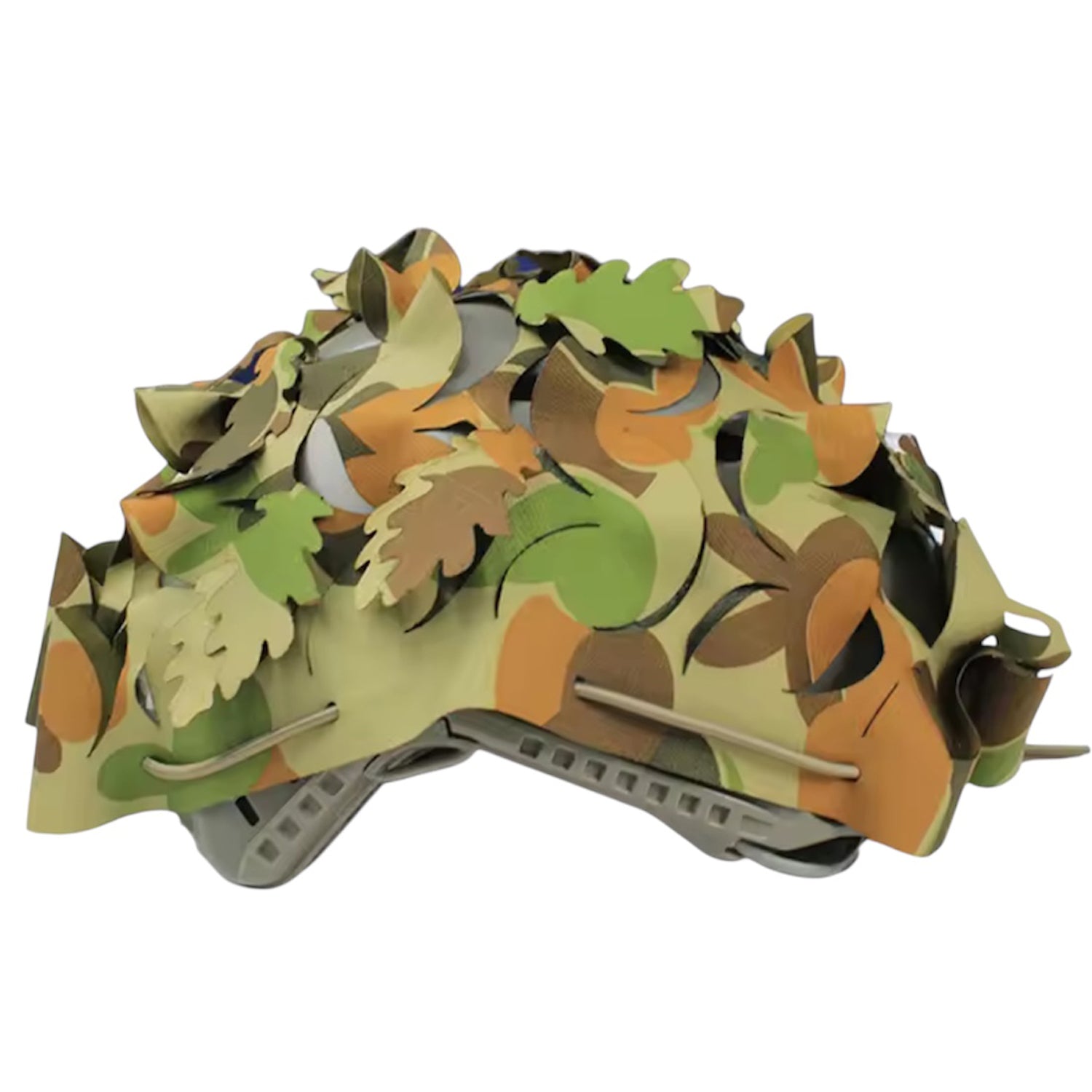 Auscam Tactical Camouflage Helmet Cover — engineered to shatter your helmet's silhouette and keep you concealed in the field. This premium netting disrupts the distinctive outline that gives away your position, delivering genuine tactical advantage when it matters most. www.moralepatches.com.au