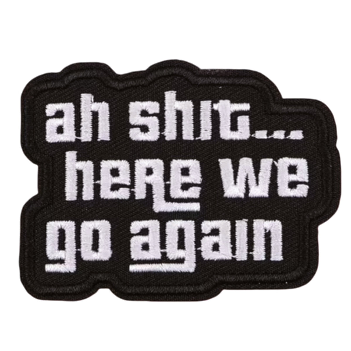 Transform into your strongest self with the Here We Go Again Morale Patch Plain Backed Iron On Patch, measuring 8cm! Unleash your inner power and conquer every challenge with confidence and style. www.moralepatches.com.au