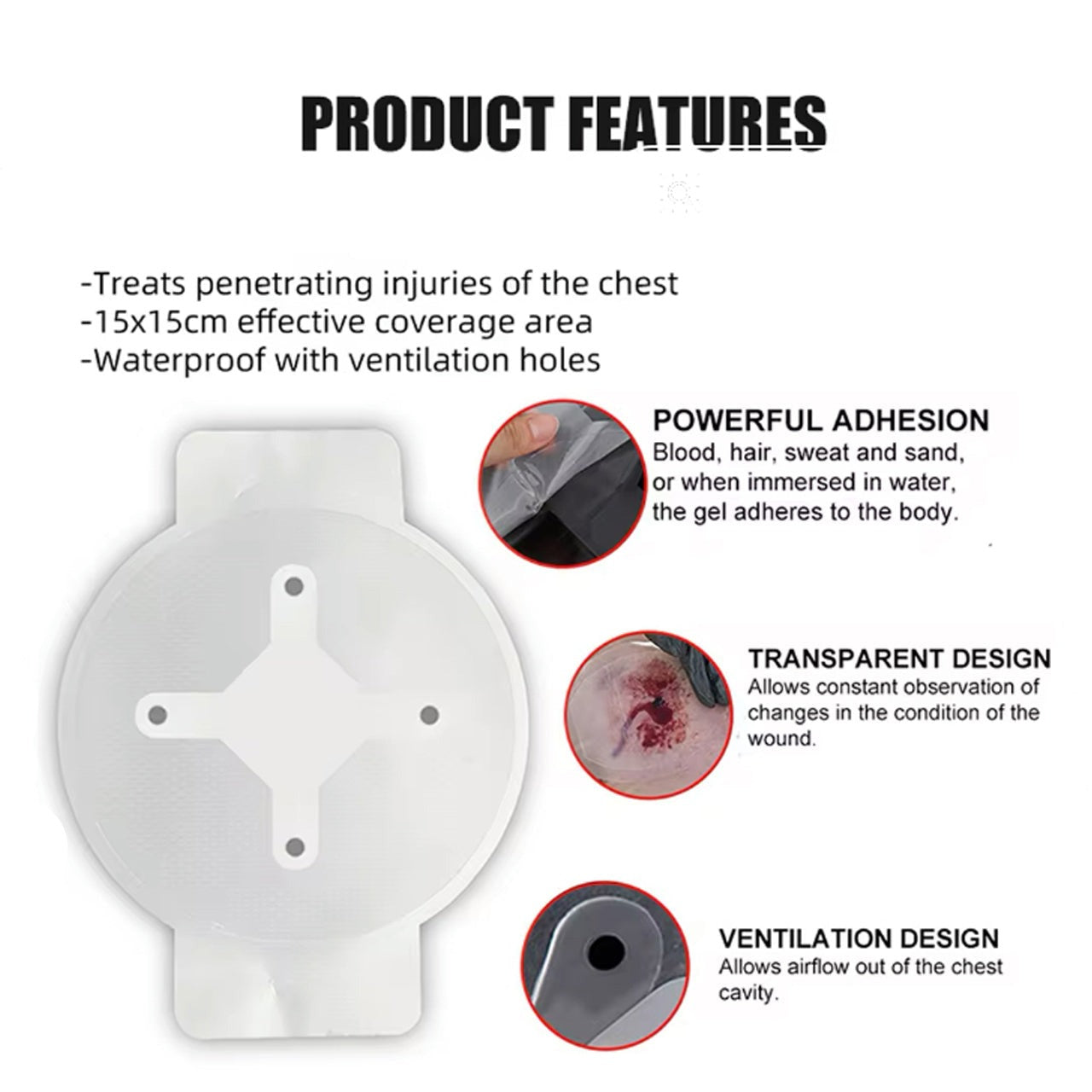 A chest seal is indicated when a patient has penetrating chest trauma from neck to navel, on the front, side or back of the chest. The chest seal doesn't control bleeding inside the chest cavity. Instead, the chest seal prevents air from entering the chest cavity. www.moralepatches.com.au
