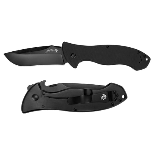 The big drop-point blade is 3.6 inches of black-oxide-coated 8Cr14MoV stainless steel for good edge retention, hardness, and wear resistance. There’s a slight recurve for enhanced cutting of rounded materials, such as rope, hose, or zip ties. The G10-and-steel handle is contoured to fit the hand (yes, even a big hand) like a glove. www.moralepatches.com.au