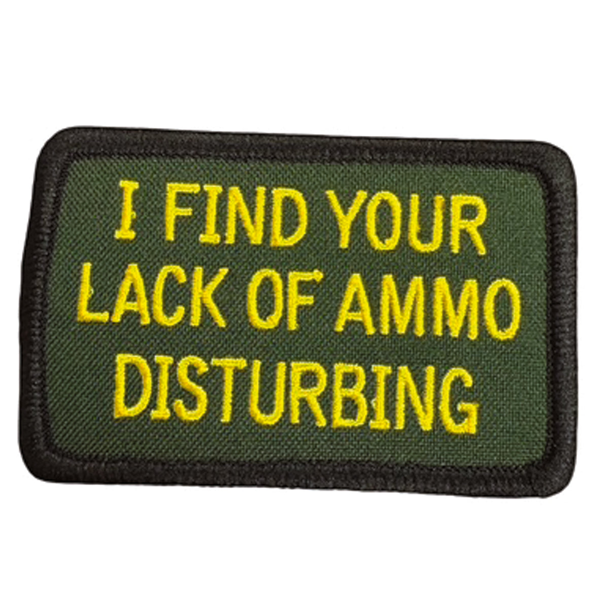 Unleash your attitude with the Lack Of Ammo Embroidery Patch Hook &amp; Loop. Featuring an embroidered design and hook &amp; loop backing, this 8x5cm patch is the perfect addition to your collection. Show off your unapologetic confidence and unique sense of humour with this high-quality product. www.moralepatches.com.au