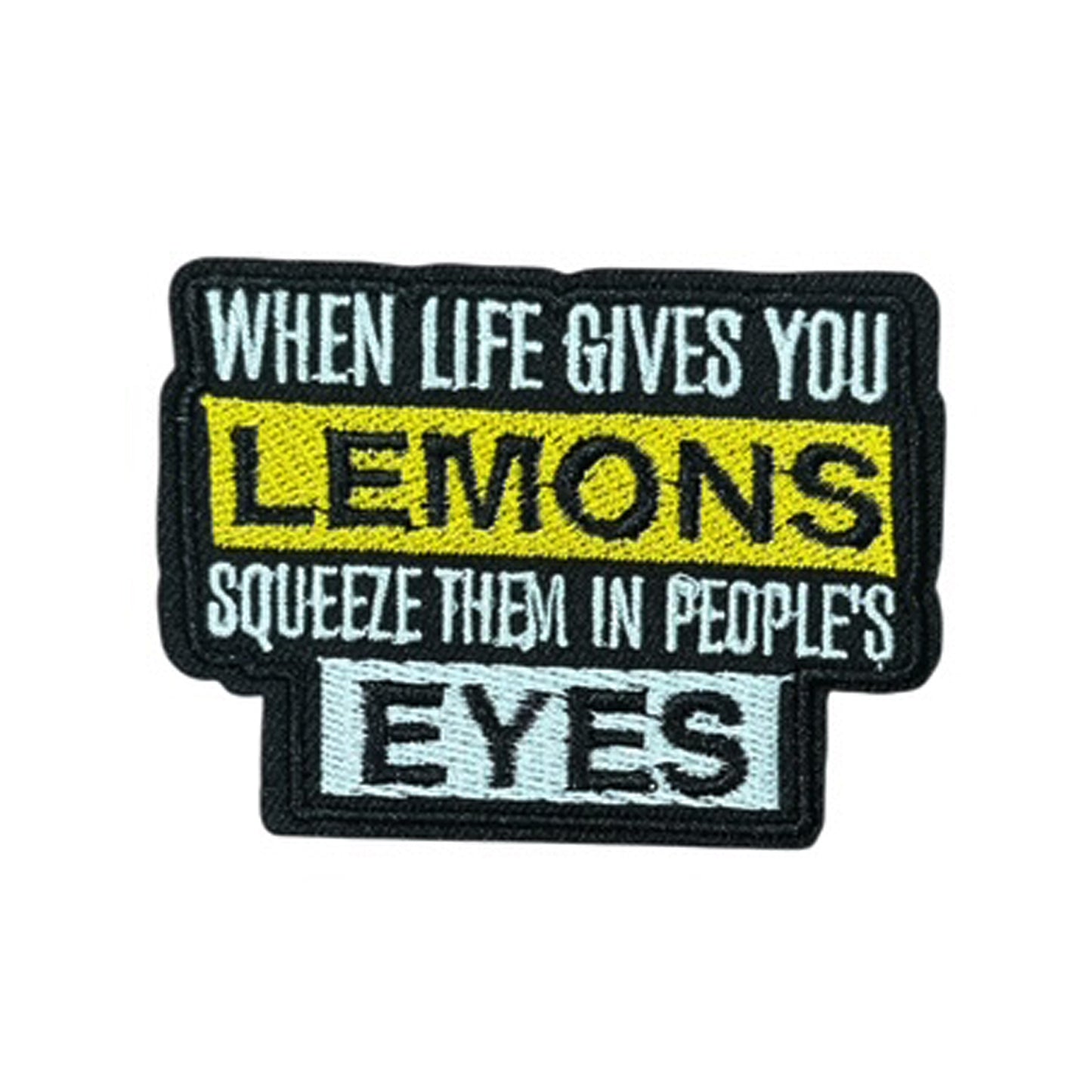 When Life Gives You Lemons Iron On Morale Patch, measuring 7.7x6cm, is a striking and durable addition to personalize your gear with style and toughness. Crafted with high-quality embroidery, this patch features a versatile pattern that blends seamlessly with various tactical and outdoor equipment. www.moralepatches.com.au