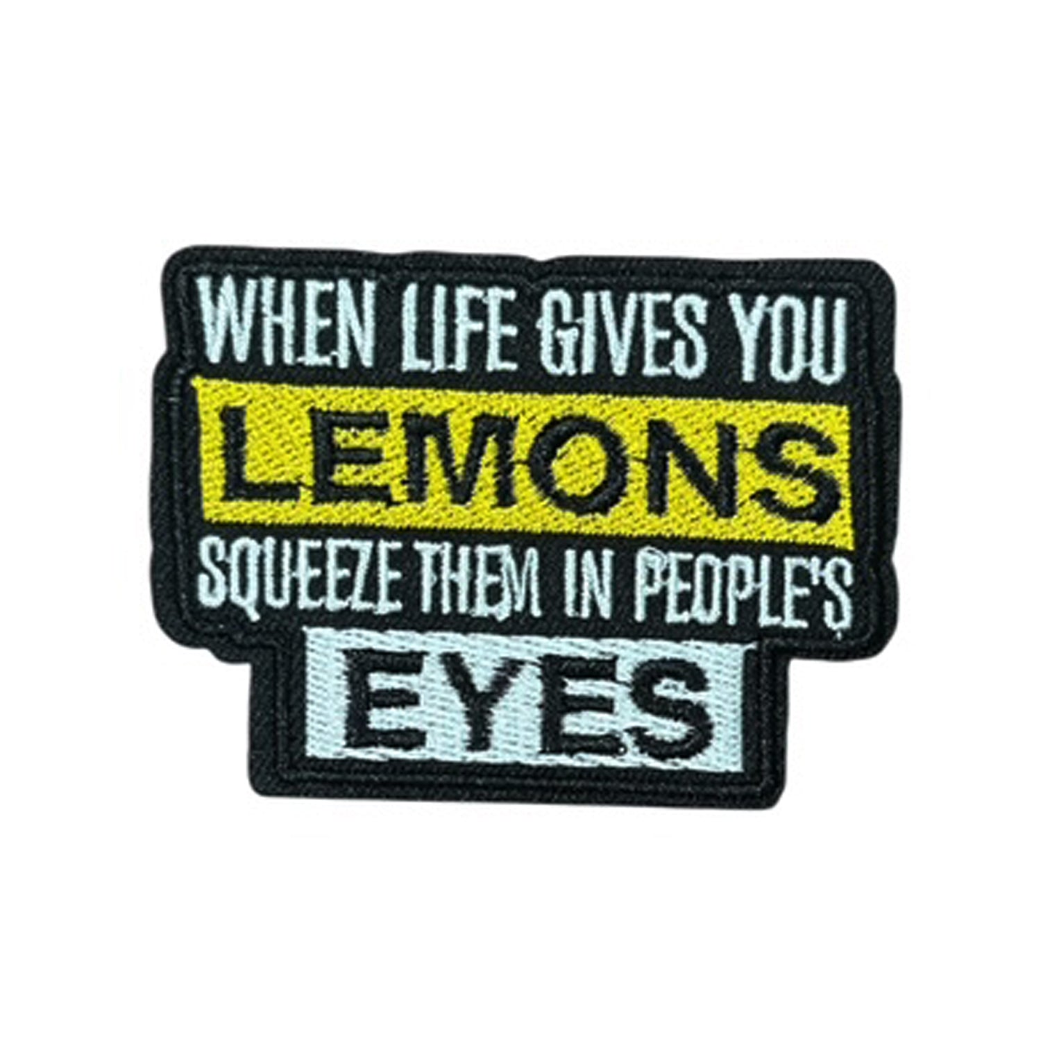 When Life Gives You Lemons Iron On Morale Patch, measuring 7.7x6cm, is a striking and durable addition to personalize your gear with style and toughness. Crafted with high-quality embroidery, this patch features a versatile pattern that blends seamlessly with various tactical and outdoor equipment. www.moralepatches.com.au