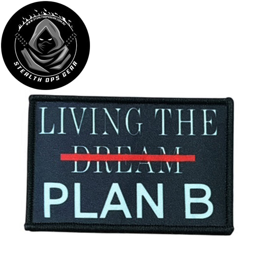 Living The Dream Embroidery Morale Patch - Stealth Ops Gear, measuring 8x5cm, is a striking and durable addition to personalize your gear with style and toughness. www.moralepatches.com.au