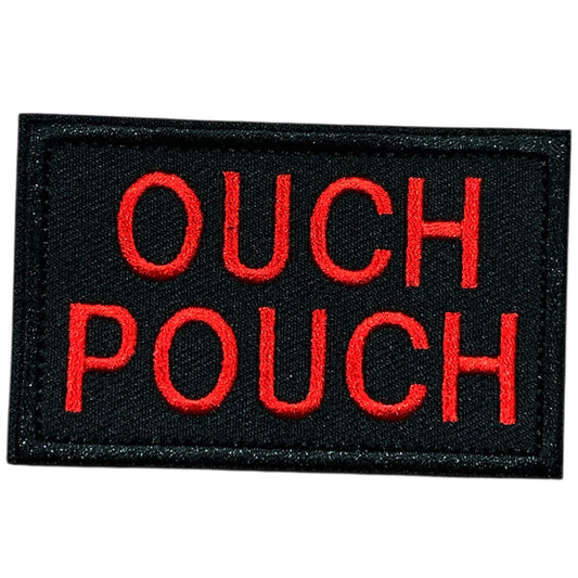Unleash your creativity with the Ouch Pouch Embroidery Patch Hook &amp; Loop! Measuring 8x5cm and featuring a beautifully embroidered design and secure hook &amp; loop backing, this patch is a must-have for any collector. www.moralepatches.com.au