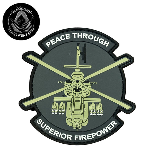 Peace Through Firepower PVC Morale Patch by Stealth Ops Gear. This bold PVC morale patch delivers attitude and authenticity to your tactical gear, backpack, or everyday carry. At 9x9cm, it's sized perfectly for visibility without overwhelming your setup.  www.moralepatches.com.au