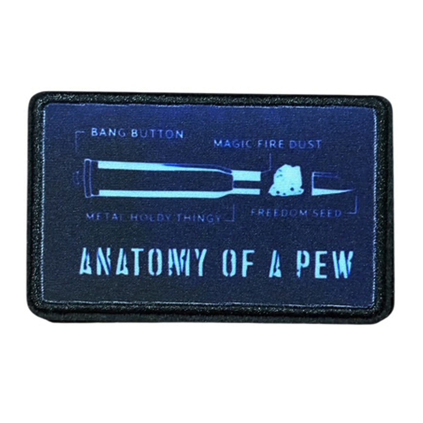 Anatomy Of A Pew Embroidery Morale Patch - Stealth Ops Gear, measuring 8x5cm, is a striking and durable addition to personalize your gear with style and toughness. www.moralepatches.com.au