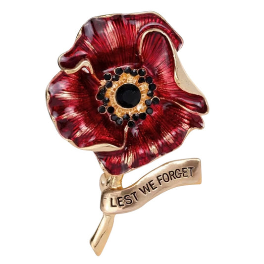 Honour the fallen with this striking Lest We Forget Poppy Brooch. Measuring 5cm x 3.7cm, this dignified tribute features the iconic red poppy—a timeless symbol of remembrance and sacrifice. www.moralepatches.com.au