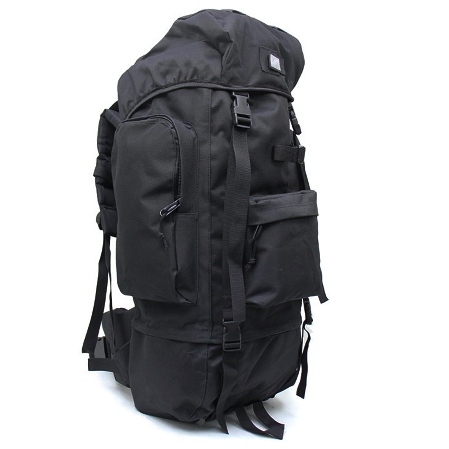 Large backpack with many pockets and lots of support, entails a built-in raincoat for the bag, waist support band with pockets and padding, completely adjustable bag with extra padding to protect back. Many pockets zip shut with buckle clips to secure everything. This bag will fit anything needed for your bushwalks, hunting, camping etc. military inspired multi-purpose backpack. www.moralepatches.com.au