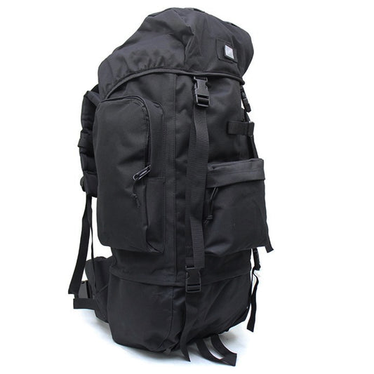 Large backpack with many pockets and lots of support, entails a built-in raincoat for the bag, waist support band with pockets and padding, completely adjustable bag with extra padding to protect back. Many pockets zip shut with buckle clips to secure everything. This bag will fit anything needed for your bushwalks, hunting, camping etc. military inspired multi-purpose backpack. www.moralepatches.com.au