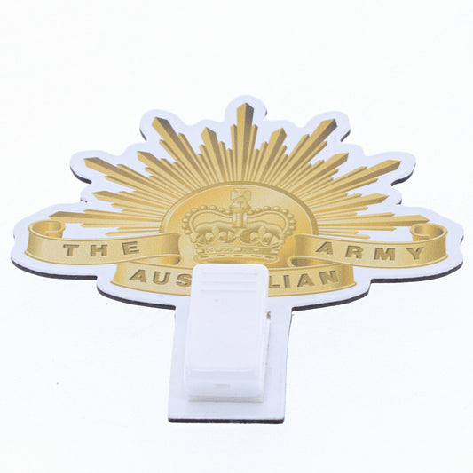 The Rising Sun magnet with clip is the perfect accessory to keep your notes and pictures right where you can see them! This magnet with clip is not only functional but also adds a touch of style to your workspace. www.moralepatches.com.au