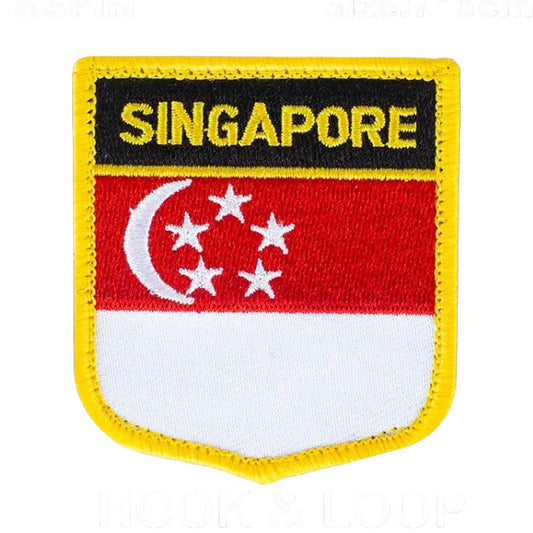 This Singapore Flag Embroidery Velcro Backed Morale Patch Badge comes with Velcro backing for effortless attachment and measures 7x6cm. Show your unwavering support for this amazing country by adding this badge to your collection today! www.moralepatches.com.au