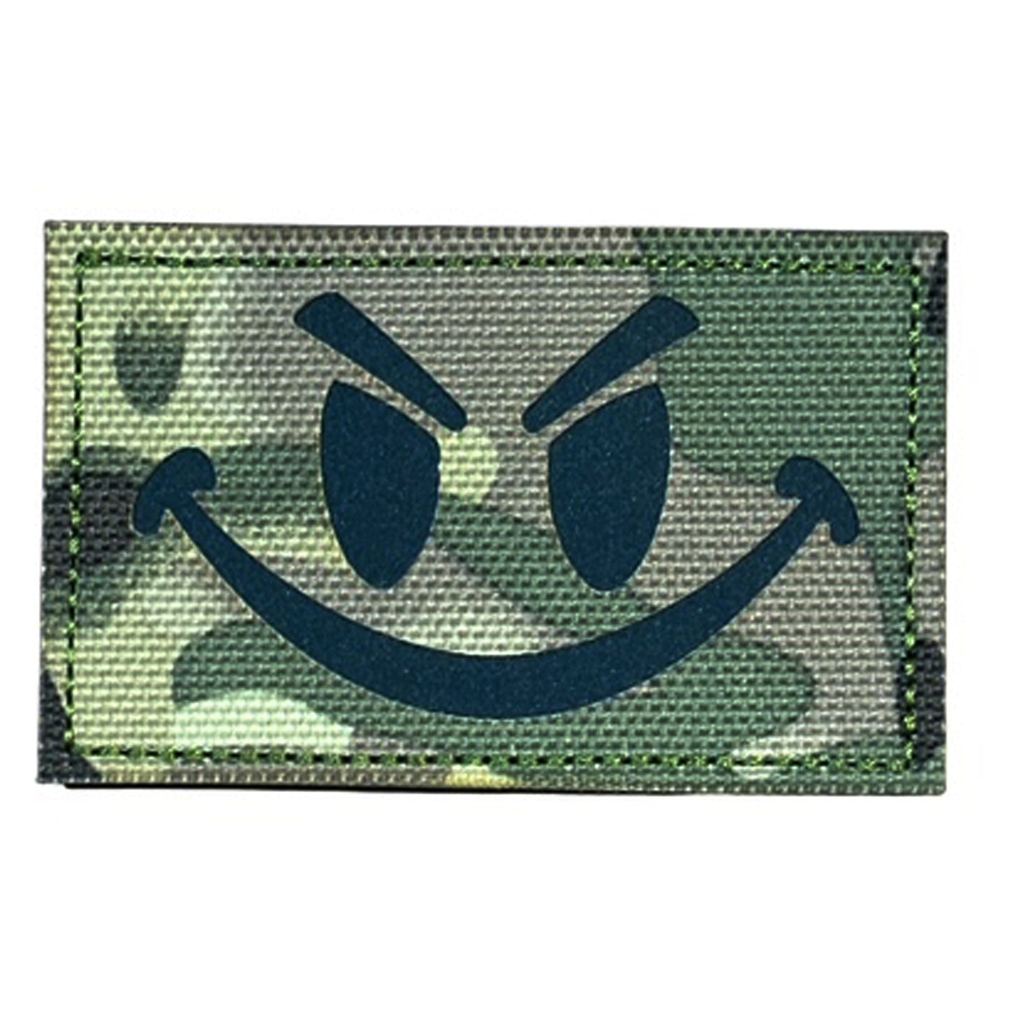 Make a bold statement with the Evil Smile Laser Cut Multicam Patch. This striking 8x5cm patch features laser-cut precision detailing that demands attention. Backed with both hook and loop fasteners, it's ready to attach to tactical gear, backpacks, or uniforms instantly. www.moralepatches.com.au