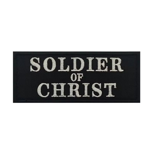 Unleash your soldier spirit with the Soldier Of Christ Embroidery Patch Hook &amp; Loop! Featuring an embroidered design and hook &amp; loop backing, this 10x4cm patch is the perfect addition to your collection. Show off your unapologetic confidence and unique sense of humour with this high-quality product. www.moralepatches.com.au