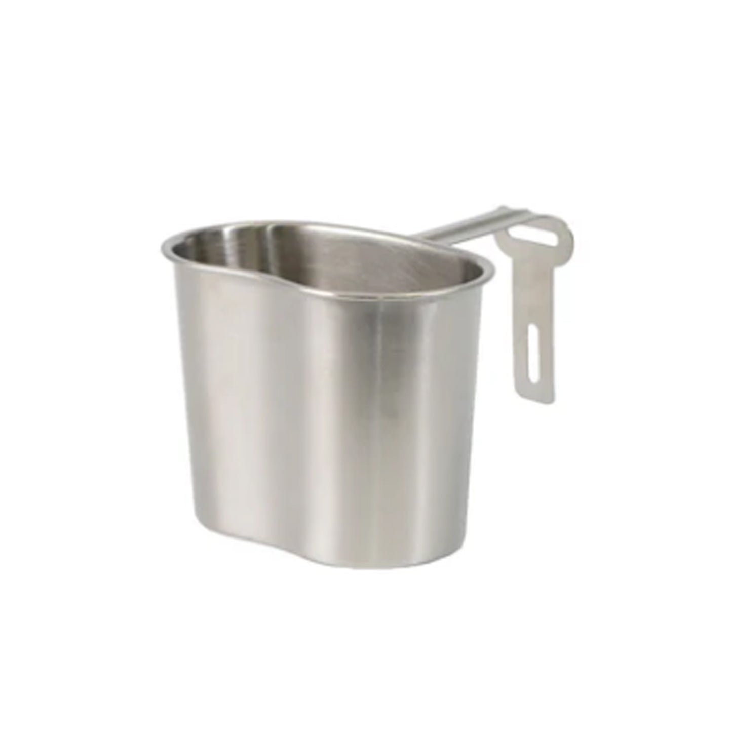 This authentic military-issue stainless steel cup represents genuine ADF heritage, spanning from the late 1980s through 2013. Crafted from durable stainless steel with a convenient folding handle, it's designed to fit seamlessly over the standard plastic canteen.  www.moralepatches.com.au