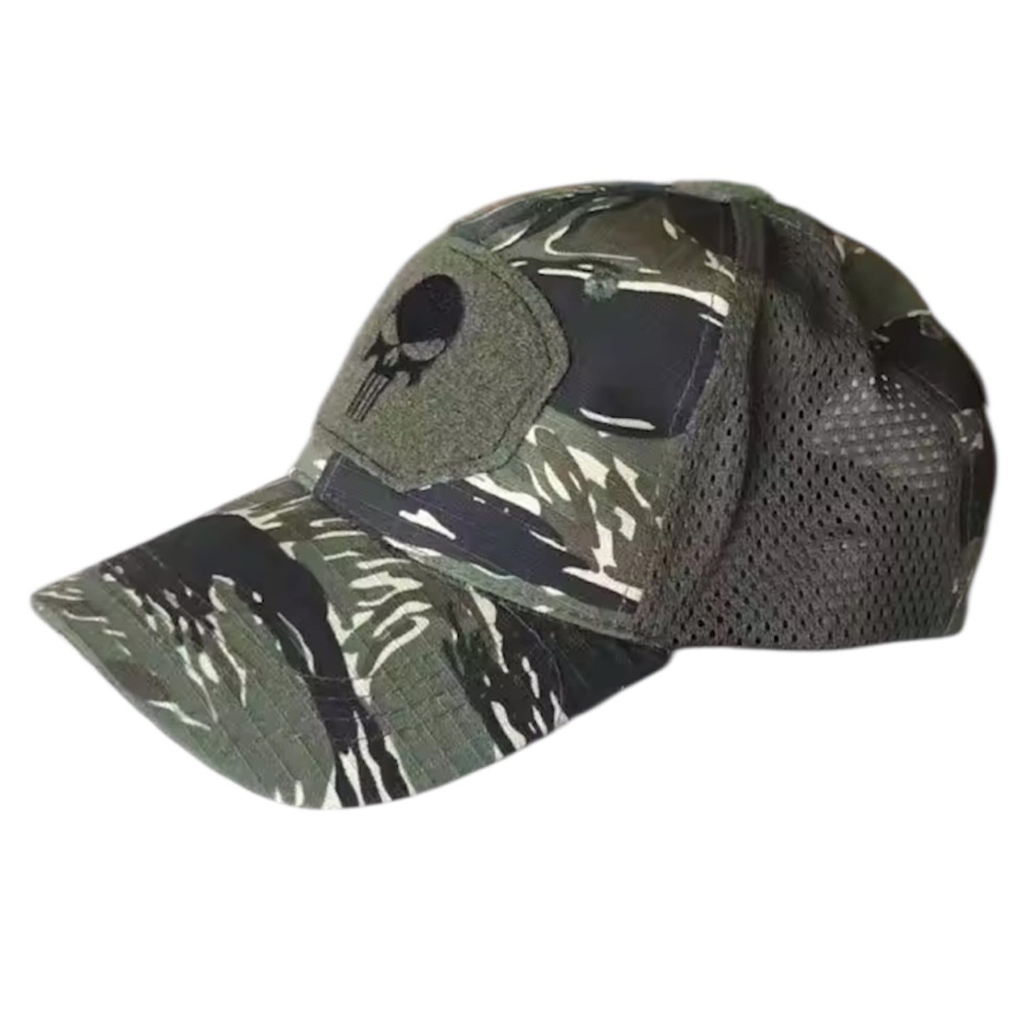 Experience the ultimate in style and comfort with our Military Punisher Cap. One size fits all with adjustable velcro straps, and the lightweight fabric ensures all-day wearability. Our 6-panel design features cooling mesh panels on both sides for added breathability. www.moralepatches.com.au