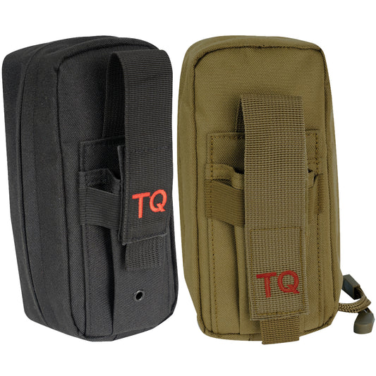 Fast Action First Aid Tourniquet Pouch is designed for rapid access to first-aid gear in situations where every second counts. The exterior pocket secures your tourniquet with a webbing flap featuring a hook and loop closure and elasticized polyester for a secure fit. The fast action pull tab allows easy one-handed access for self-use. www.moralepatches.com.au