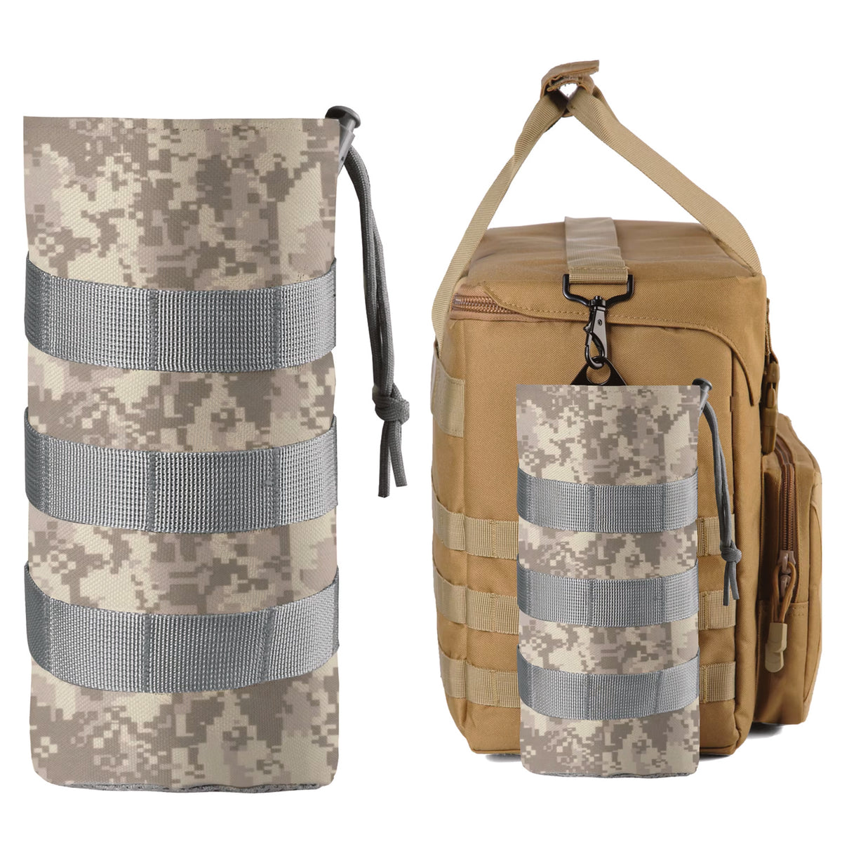 Keep your hydration within arm's reach with the MOLLE Water Bottle Pouch ACU. Engineered for tactical versatility, this rugged pouch integrates seamlessly with MOLLE webbing on backpacks, vests, and gear. www.moralepatches.com.au
