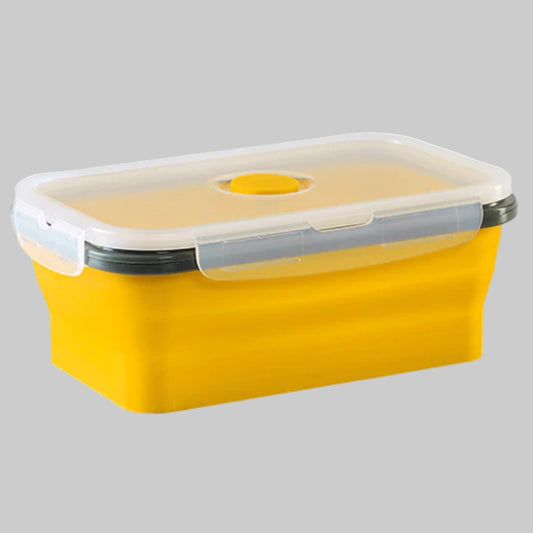 Perfect for campers and caravaners, this&nbsp;750ml collapsible food container&nbsp;features a secure clip lock lid and a pressure release valve for microwave use. Made from&nbsp;food-grade, heat-resistant silicone, it’s lightweight, dishwasher safe, and FDA approved -&nbsp;BPA and Phthalate free&nbsp;for safe food storage. Measuring 17.5 x 11.5 x 6 cm when open and weighing just 180g, this container is a convenient, space-saving solution for meal prep and storage on the go. www.moralepatches.com.au