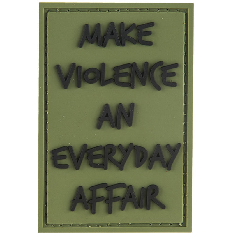 Make Violence an Everyday Affair PVC Patch, Velcro backed Badge. Great for attaching to your field gear, jackets, shirts, pants, jeans, hats or even create your own patch board.  Size: 7.5x5cm