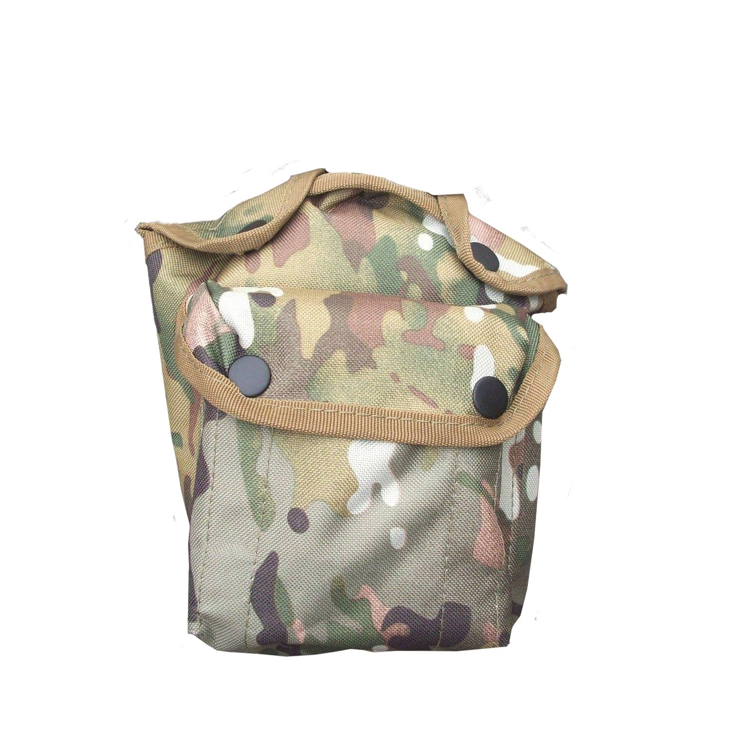 Can fit a kidney cup with a water bottle in the main pouch  Can fit a hexamine stove in the front pocket  Made from heavy duty 900D 2 coats PU fabric  MOLLE fittings  Heavy duty webbing  Drainage holes on base