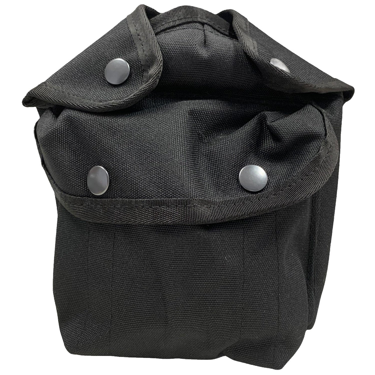 Can fit a kidney cup with a water bottle in the main pouch  Can fit a hexamine stove in the front pocket  Made from heavy duty 900D 2 coats PU fabric  MOLLE fittings  Heavy duty webbing  Drainage holes on base