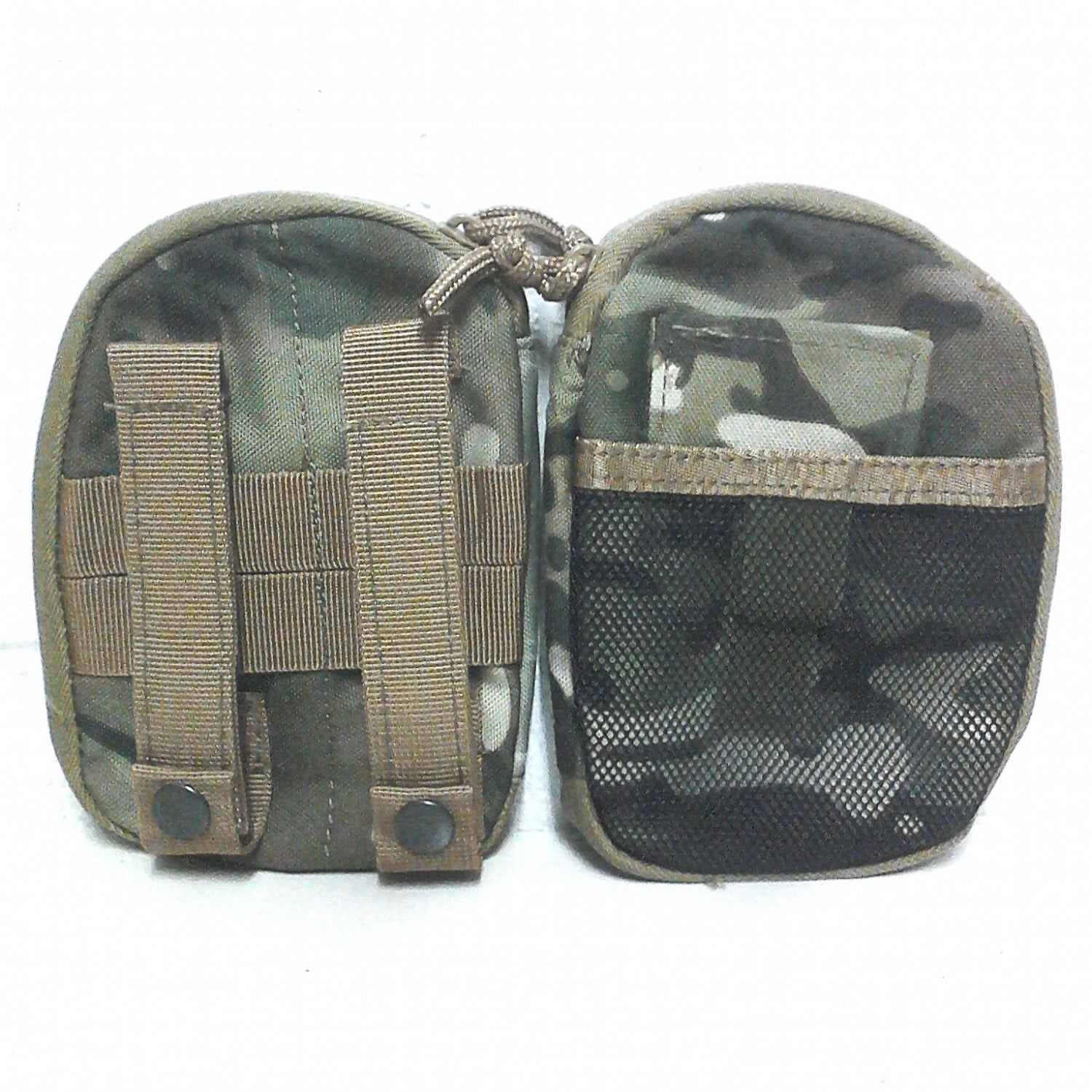 900 Denier double PU coated fabric  Multi-purpose utility pouch  Tear drop design  Mesh front pocket  MOLLE compatible  Opens up flat like a book
