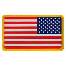 US Flag Reverse PVC Patch Velcro backed Armband Army Combat Badge Full Colour. Great for attaching to your field gear, jackets, shirts, pants, jeans, hats or even create your own patch board.  Size: 8.5x5cm