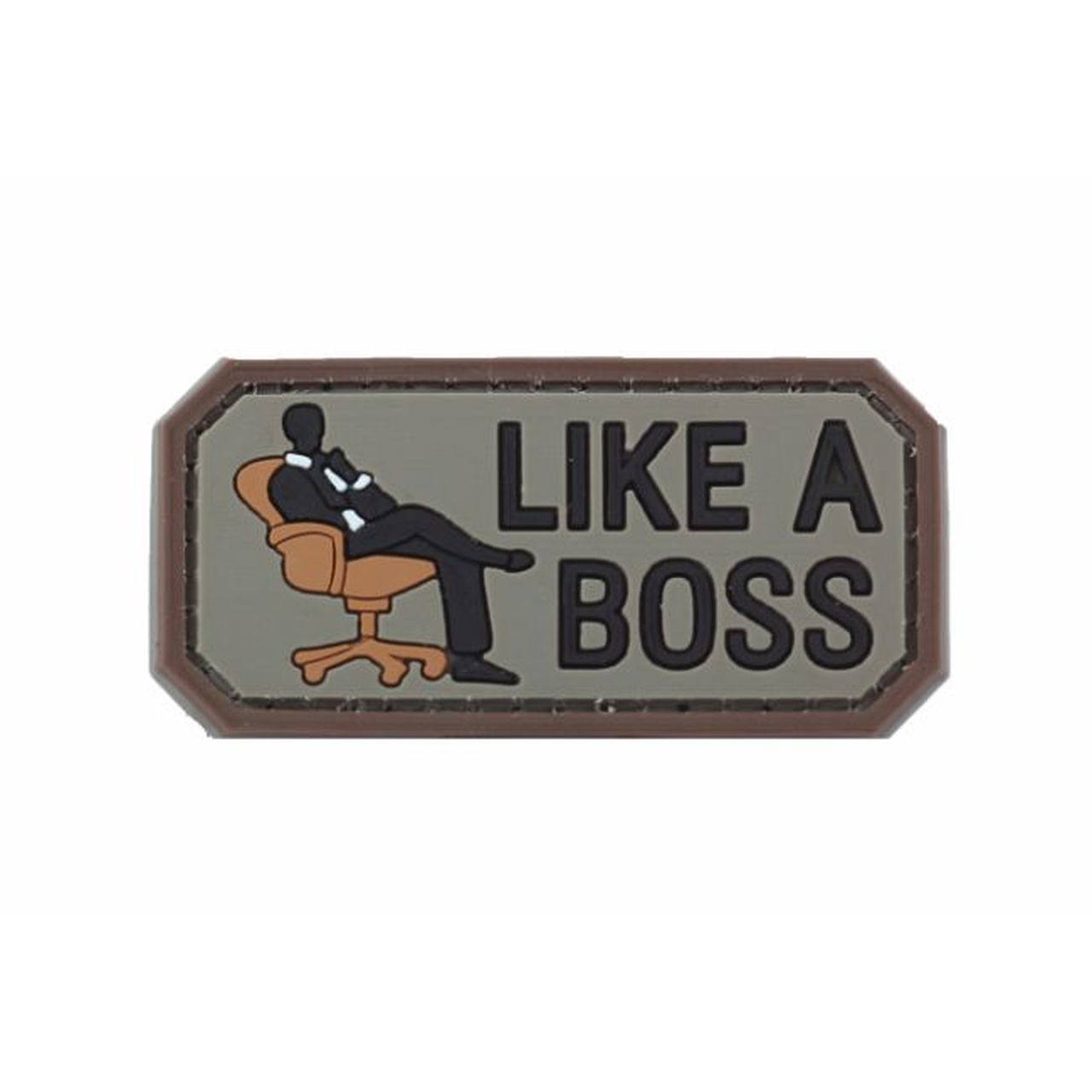 LIKE A BOSS PVC Patch, Velcro backed Badge. Great for attaching to your field gear, jackets, shirts, pants, jeans, hats or even create your own patch board.  Size: 6x3cm