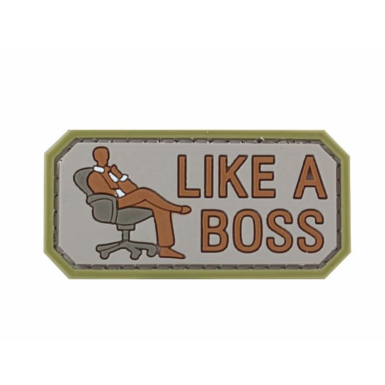 LIKE A BOSS PVC Patch, Velcro backed Badge. Great for attaching to your field gear, jackets, shirts, pants, jeans, hats or even create your own patch board.  Size: 6x3cm