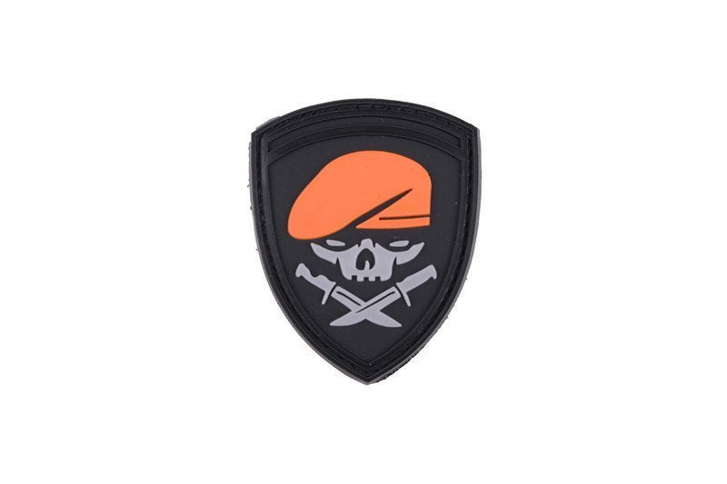 Skull Knife PVC Patch, Velcro backed Badge. Great for attaching to your field gear, jackets, shirts, pants, jeans, hats or even create your own patch board.  Size: 6x5cm