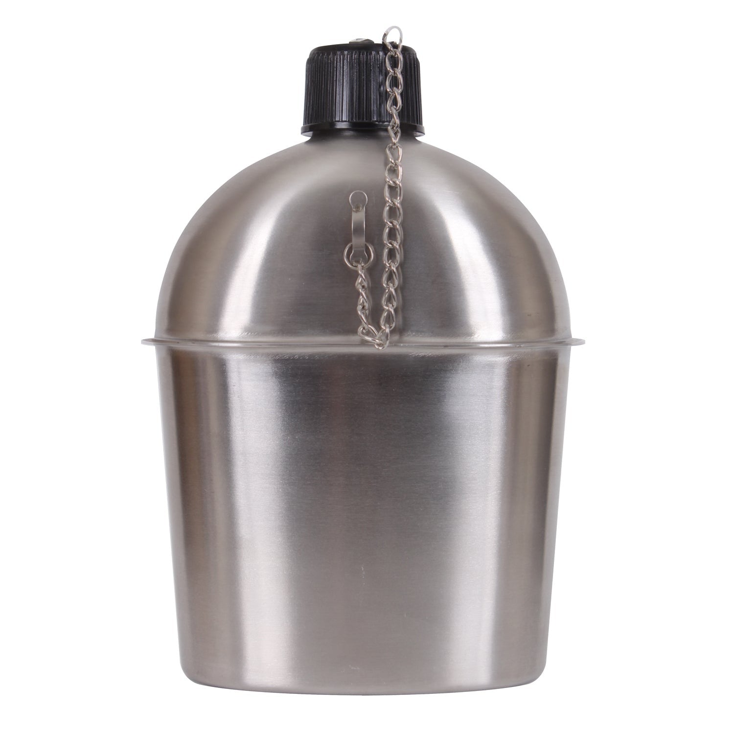 Rothco's Stainless Steel Canteen features a screw off cap that attaches to the body of the canteen is perfect for in the field and camping.  Insulate Heavy Steel Made To Insulate In The Coldest Weather Durable Stainless Steel Design 1.3 Qt For Plenty Of Capacity Screw Off Cap With Chain Attached To Canteen Perfect For In The Field Compatible With Rothco's Stainless Steel Cup