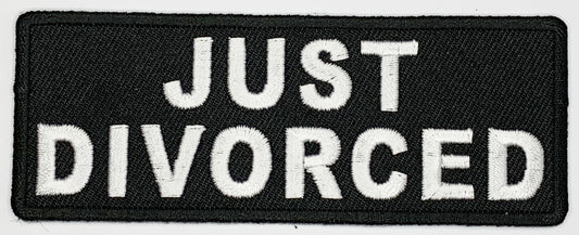 Just divorced Iron On Patch. Great for attaching to your jackets, shirts, pants, jeans, hats.  Size: 10.4X4cm