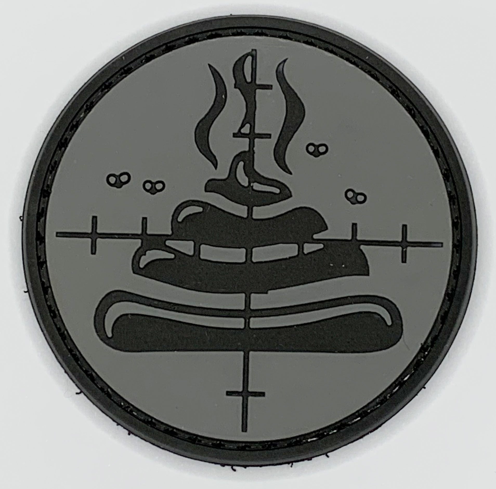 Shoot Shit PVC Patch Black and Grey, Velcro backed Badge. Great for attaching to your field gear, jackets, shirts, pants, jeans, hats or even create your own patch board.  Size: 6cm