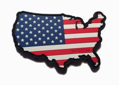  US Flag Map PVC Patch Full Colour, Velcro backed Badge. Great for attaching to your field gear, jackets, shirts, pants, jeans, hats or even create your own patch board.  Size: 9x5.5cm