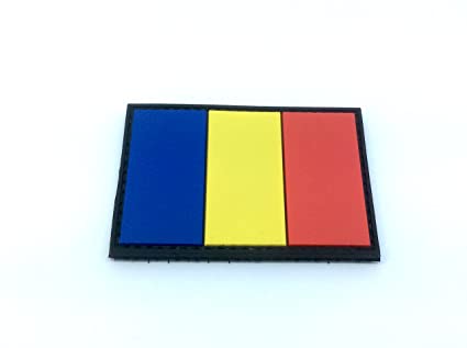 Romanian Flag PVC Patch, Velcro backed Badge. Great for attaching to your field gear, jackets, shirts, pants, jeans, hats or even create your own patch board.  Size: 7x5cm