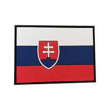 Slovkia Flag PVC Patch Full Colour, Velcro backed Badge. Great for attaching to your field gear, jackets, shirts, pants, jeans, hats or even create your own patch board.  Size: 7x5cm