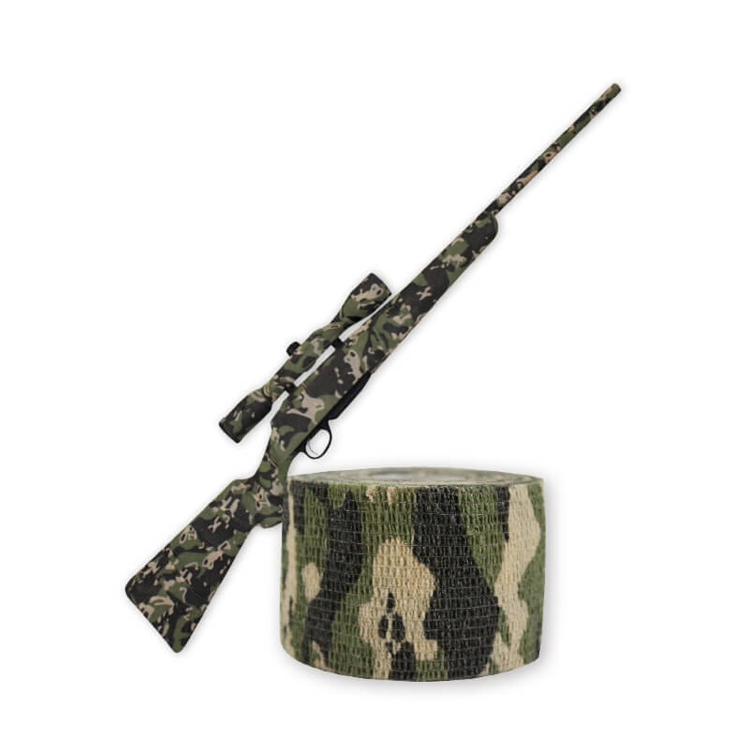 Reduces glare or shine of objects Reusable Protects your equipment and improves grip Ideal for covering all gear including tools, torches, weapons, etc. Tapes can be used as bandages 4.5m (After-stretch) the roll looks really small until you use it Width: 5cm Length 4.5m
