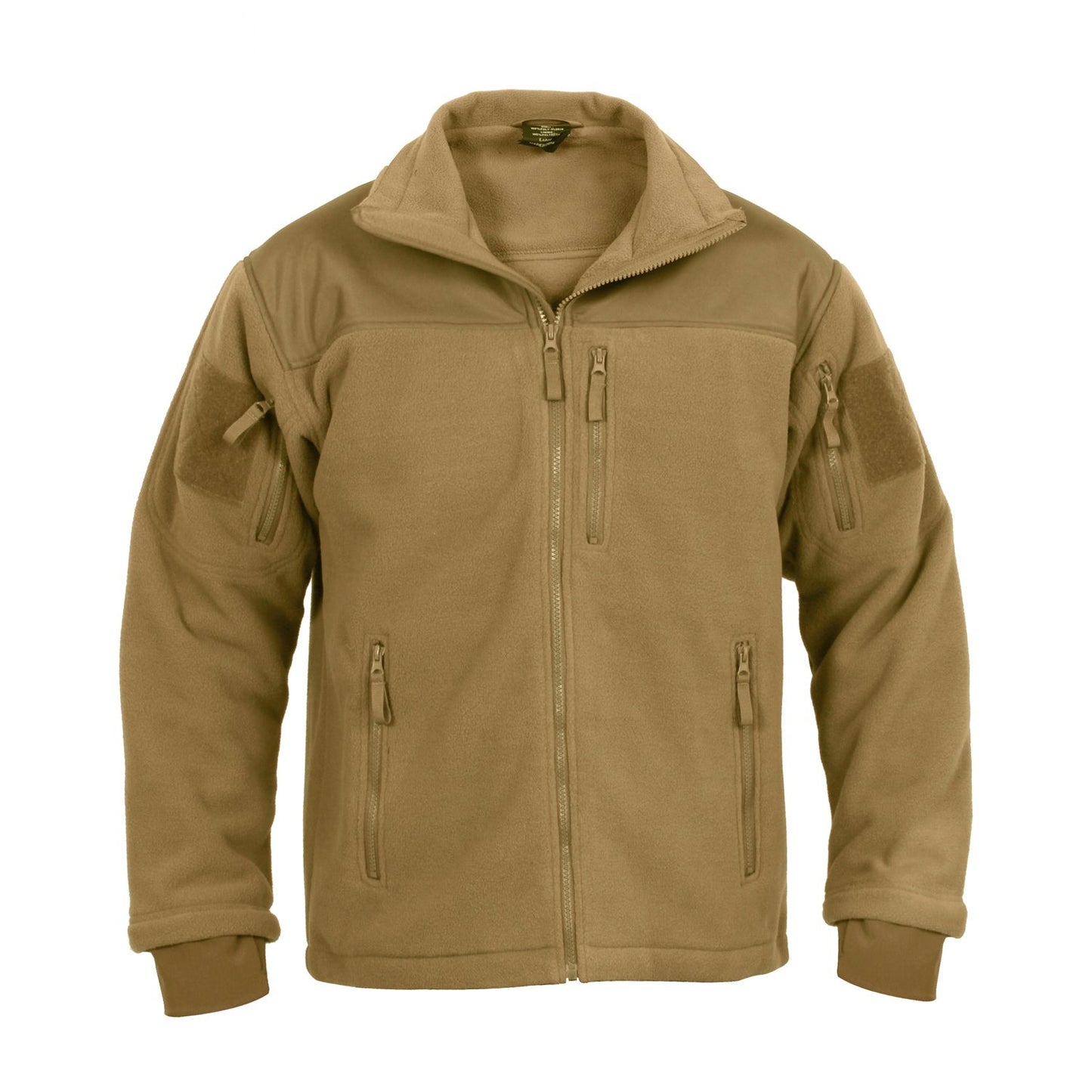 100% Heavyweight Polyester Fleece Interior Tricot Lining For Added Warmth All Pockets Feature Zipper Closures And Zipper Pulls 2 Shoulder Pockets With 3 ¾” Square Loop Field For Patches Left Chest Pocket And 2 Front Slash Pockets Mandarin Collar And Hanging Hook Internal Main Zipper Flap Drawstring Waist For Comfortable Fit Foldout Cuffs With Thumbholes Keep Sleeves In Place Shoulder And Forearm Yokes