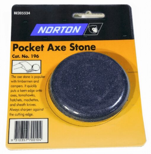 The perfect stone for sharpening axes, knives and tools.  Combination grit gives both fast grinding action and fine finish for a very sharp edge.  Compact and lightweight, carry in pocket or backpack. Use with light machine oil or kerosene.