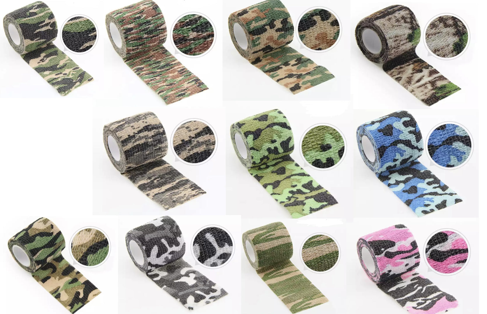 Reduces glare or shine of objects Reusable Protects your equipment and improves grip Ideal for covering all gear including tools, torches, weapons, etc. Tapes can be used as bandages 4.5m (After-stretch) the roll looks really small until you use it Width: 7.5cm Length 4.5m