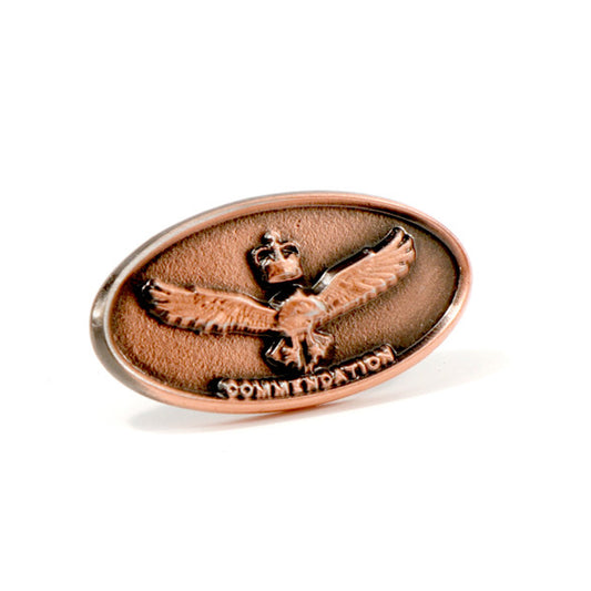 The Air Force Bronze Commendation is awarded to personnel who have displayed an outstanding contribution through commitment. This is awarded by formation level commanders.  Specifications:  Material: Metal Colour: Bronze www.moralepatches.com.au