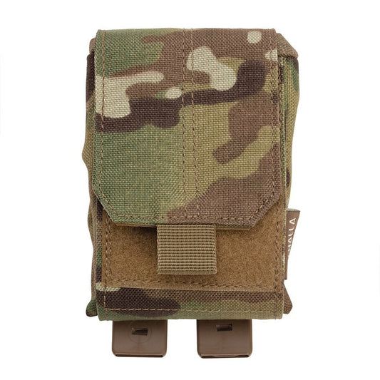 The VALHALLA expandable dump pouch is designed to provide extra storage space in the heat of the battle. When not in use it remains folder and low profile.   Features:  One-hand accessibility Water and weather resistant Molle compatible with durable Malice clips 25.5cm high when fully expanded 15.2cm drop-in main opening Double stitched seams Bartacking at major stress points