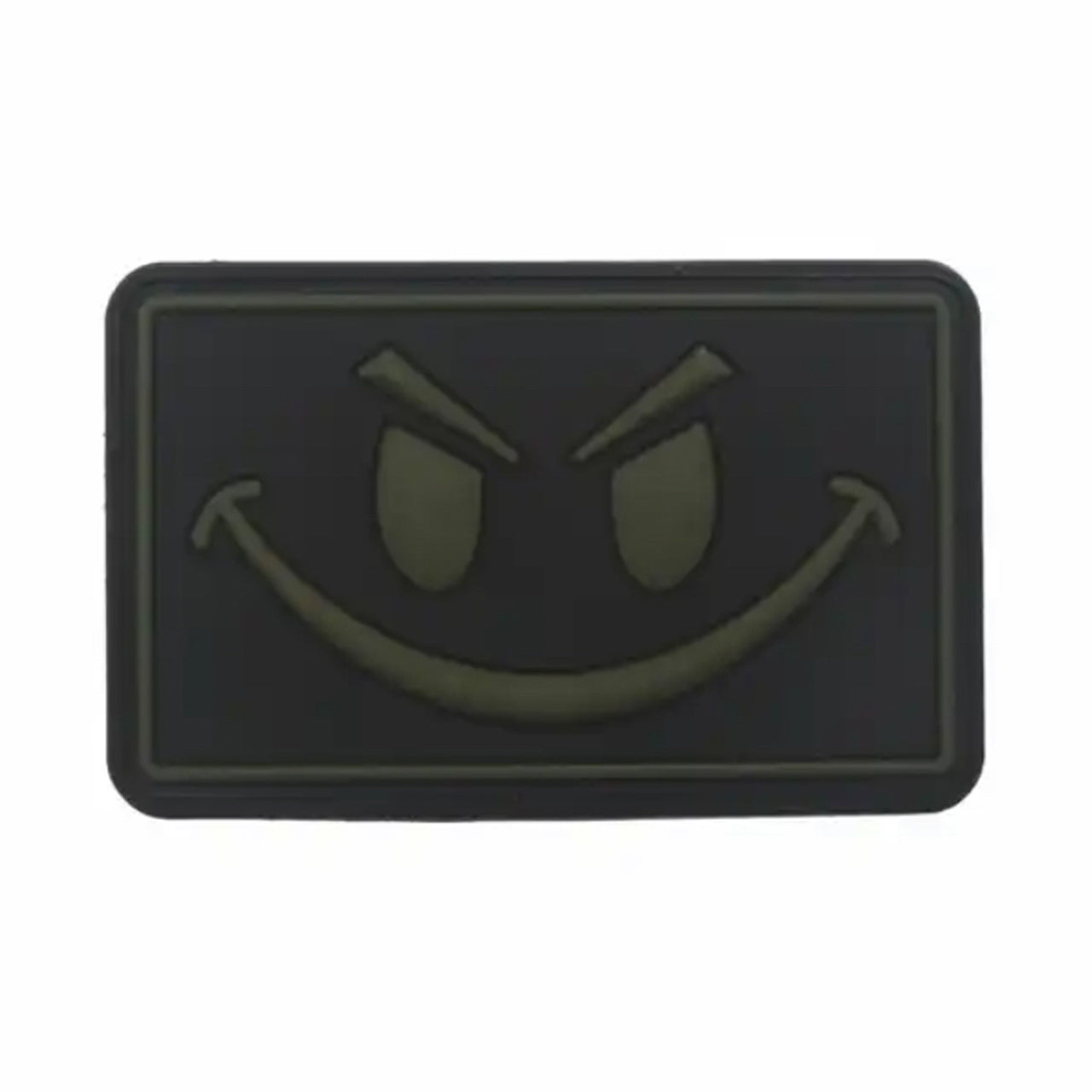 Big Evil Smiley PVC Patch Large, Velcro backed Badge. Great for attaching to your field gear, jackets, shirts, pants, jeans, hats or even create your own patch board. Size: 8x5cm www.moralepatches.com.au