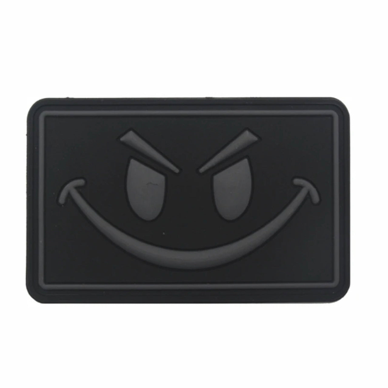Big Evil Smiley PVC Patch Large, Velcro backed Badge. Great for attaching to your field gear, jackets, shirts, pants, jeans, hats or even create your own patch board. Size: 8x5cm www.moralepatches.com.au