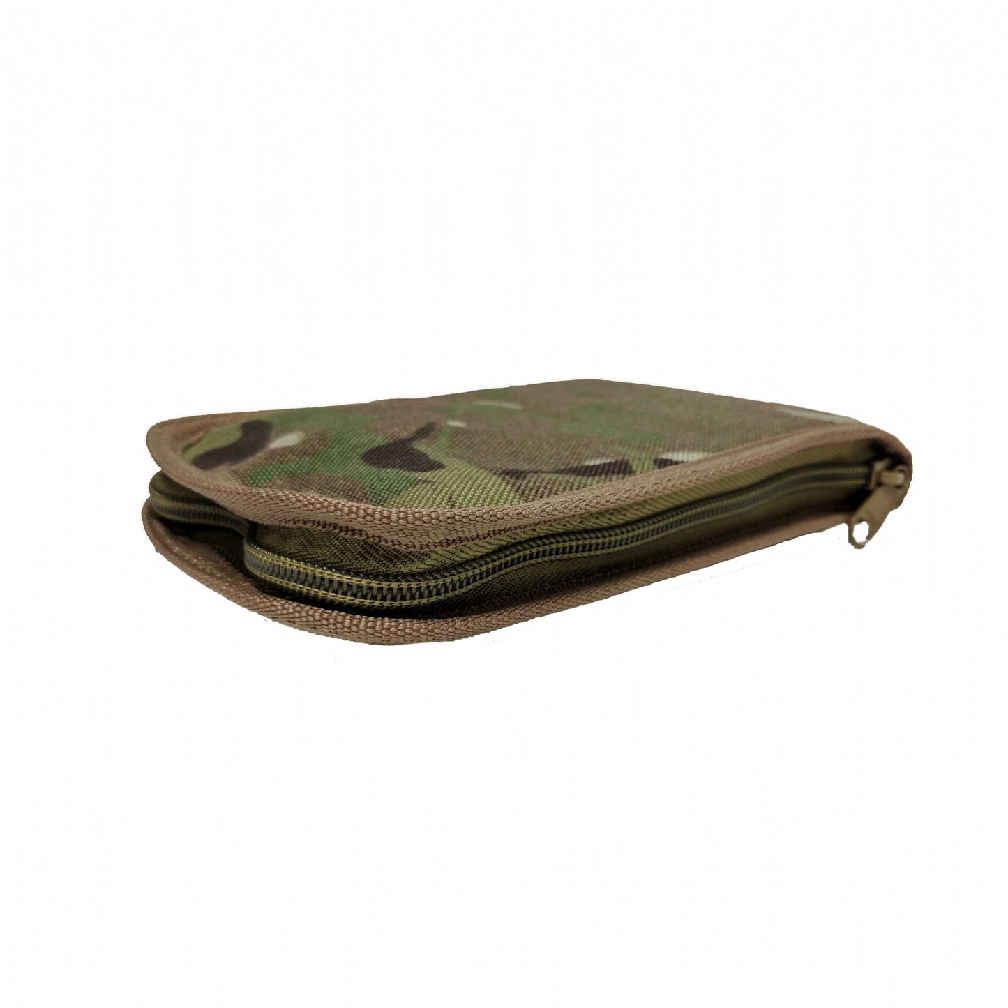 Designed to meet the needs of extreme environments. These CORDURA® fabric Covers fit all 3" x 5" top spiral notebooks. They have a rugged zipper closure and hold up to 4 writing utensils! Closed outside size is 4 1/4" x 6" in.  Features:  4 x pen/pencil sleeves  Overall Size: Fits 3" x 5" top spiral notebook 