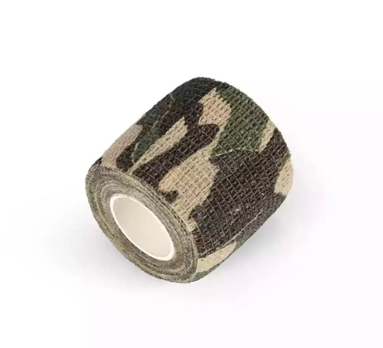 Reduces glare or shine of objects Reusable Protects your equipment and improves grip Ideal for covering all gear including tools, torches, weapons, etc. Tapes can be used as bandages 4.5m (After-stretch) the roll looks really small until you use it Width: 5cm Length 4.5m