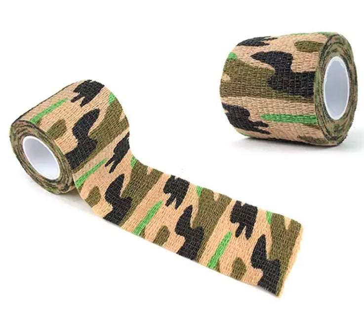 Reduces glare or shine of objects Reusable Protects your equipment and improves grip Ideal for covering all gear including tools, torches, weapons, etc. Tapes can be used as bandages 4.5m (After-stretch) the roll looks really small until you use it Width: 5cm Length 4.5m