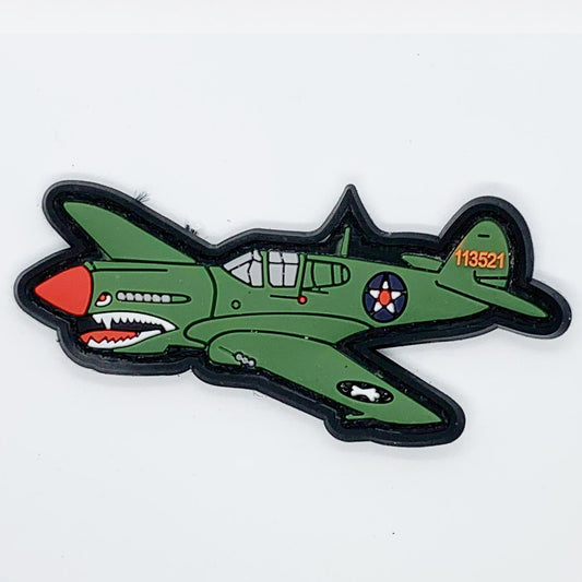 P-40 Warhawk PVC Velcro Backed Patch.   Size: 8.5x4cm www.moralepatches.com.au
