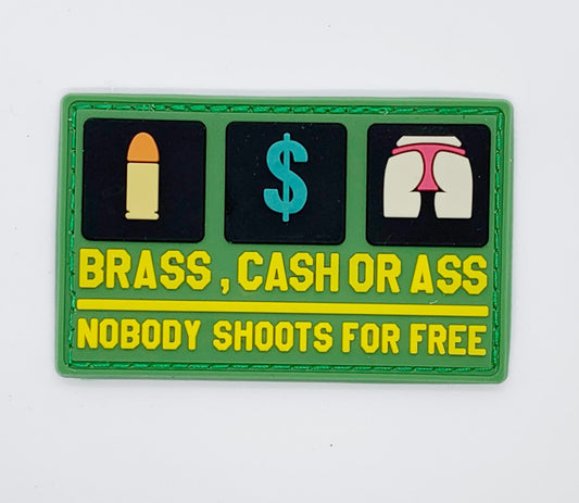 Brass Cash PVC Velcro Backed Patch